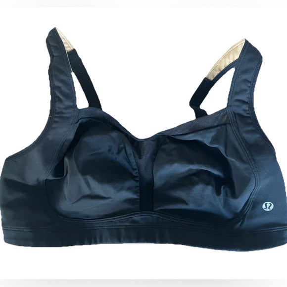 Lululemon Ta Ta Tamer Black Sports Bra Back Hook Closure Sz 36D (Missing Pads) - Picture 4 of 7